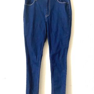 OLD NAVY WOMENS HIGH RISE SUPER SKINNY JEANS SZ 12 COTTON BLEND DARK-BLUE